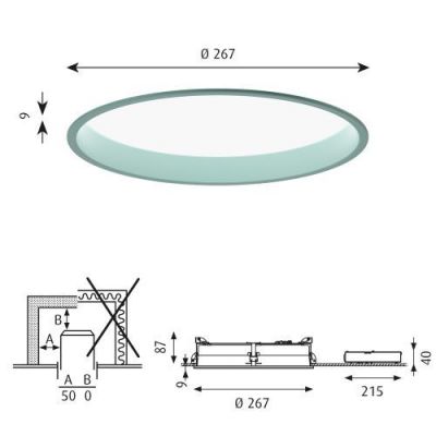 Louis Poulsen Circle Recessed 260 Plafondlamp - 3000K Opaal Dali - Licht Petroleum