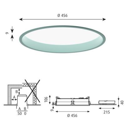 Louis Poulsen Circle Recessed 450 Plafondlamp - 3000K Opaal Dali - Licht Petroleum