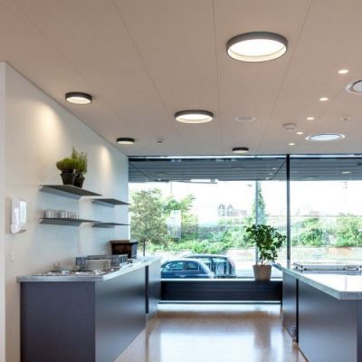 Louis Poulsen Circle Semi Recessed 450 Plafondlamp - 3000K Opaal Dali - Zwart
