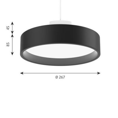 Louis Poulsen Circle Suspend 260 Hanglamp - 3000K Opaal Dali - Zwart