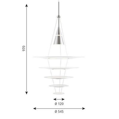 Louis Poulsen Enigma 545 Hanglamp - Wit/aluminium