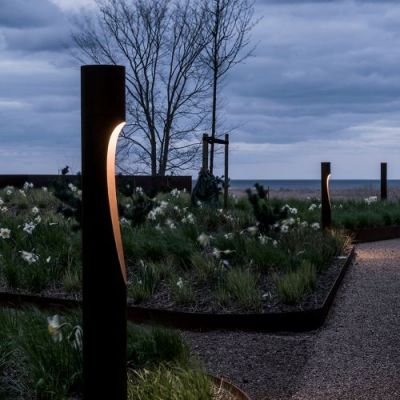 Louis Poulsen Flindt Bollard 800 Vloerlamp - 3000K Vloerplaat - Bruin