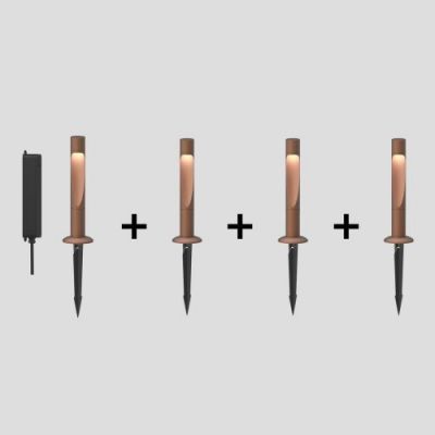 Louis Poulsen Flindt Garden Long Vloerlamp - 2700K Grondanker met adapter - Bruin