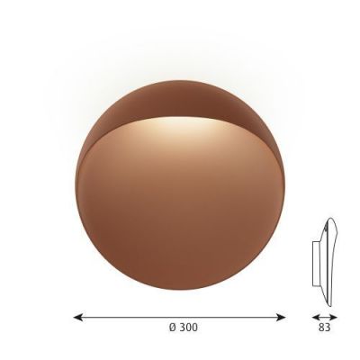 Louis Poulsen Flindt Wall 300 Wandlamp - 2700K Dali - Bruin