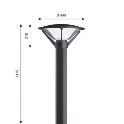 Louis Poulsen Kipp Bollard Vloerlamp - 3000K - Voetplaat - Geaard - Aluminium