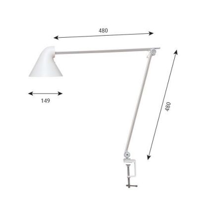 Louis Poulsen NJP Tafellamp met klem - 2700K - Wit