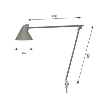 Louis Poulsen NJP Tafellamp met pin 10 - 3000K - Donkergrijs