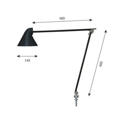Louis Poulsen NJP Tafellamp met pin 10 - 3000K - Zwart
