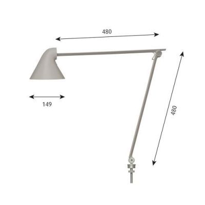 Louis Poulsen NJP Tafellamp met pin 40 - 2700K - Lichtgrijs