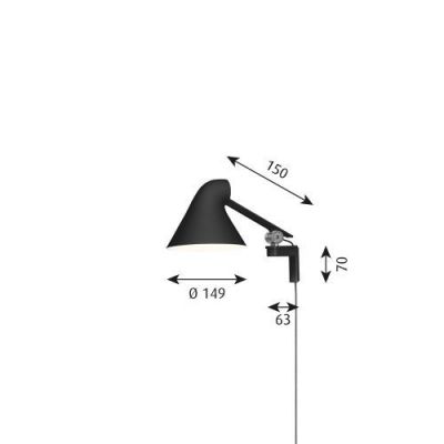 Louis Poulsen NJP Wall Short Wandlamp - 3000K - Zwart