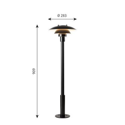 Louis Poulsen PH 3-2Â½ Bollard Vloerlamp - Zwart