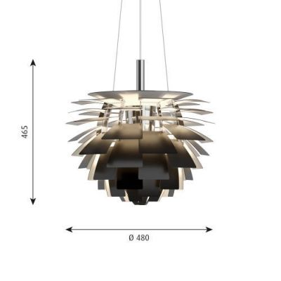 Louis Poulsen PH Artichoke 480 Hanglamp 3000K-1800K Bluetooth - Zwart