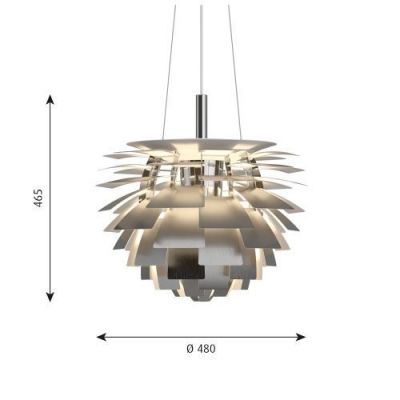 Louis Poulsen PH Artichoke 480 Hanglamp 3000K-1800K Phase dim - RVS
