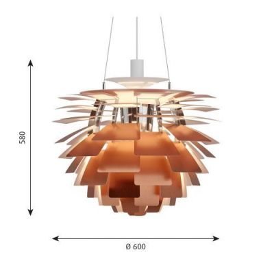 Louis Poulsen PH Artichoke 600 Hanglamp - 2700K Bluetooth - int. driver - Koper