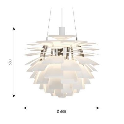 Louis Poulsen PH Artichoke 600 Hanglamp - 2700K Dali - int. driver - Wit