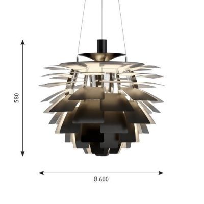 Louis Poulsen PH Artichoke 600 Hanglamp - 3000K Bluetooth - int. driver - Zwart
