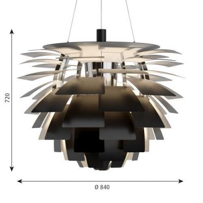 Louis Poulsen PH Artichoke 840 Hanglamp - 3000K Bluetooth - int. driver - Zwart