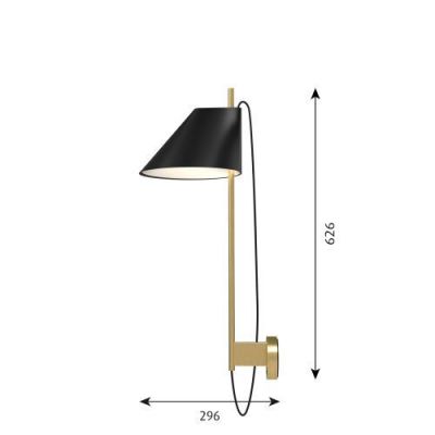 Louis Poulsen Yuh Wandlamp - 2700K - Zwart/messing