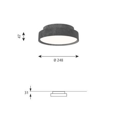 Louis Poulsen Slim Round 250 Surface Mounted Plafondlamp - 3000K 1092lm Dali - Opal - Aluminium