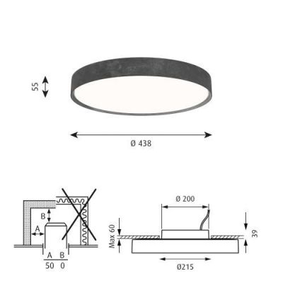Louis Poulsen Slim Round 440 Semi-recessed Plafondlamp - 3000K 2373lm Dali - Opal - Aluminium