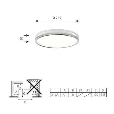 Louis Poulsen Munkegaard 265 Plafondlamp - 3000K Dali - High lustre - Glanzend chroom