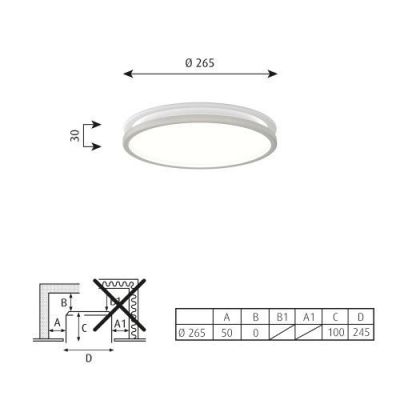 Louis Poulsen Munkegaard 265 Plafondlamp - 3000K Dali - Satin - Mat chroom