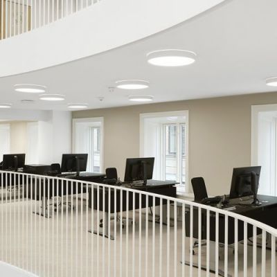 Louis Poulsen Slim Round 440 Surface Mounted Plafondlamp - Kelvin instelbaar Dali - Prismatic - Wit