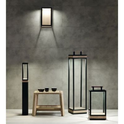 Ethimo Carre Sokkellamp - Pickled teak - Zwart