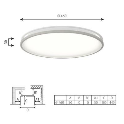 Louis Poulsen Munkegaard 460 Plafondlamp - 3000K Dali - Satin - Mat chroom