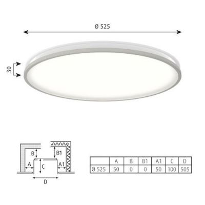 Louis Poulsen Munkegaard 525 Plafondlamp - 3000K Dali - Satin - Mat chroom