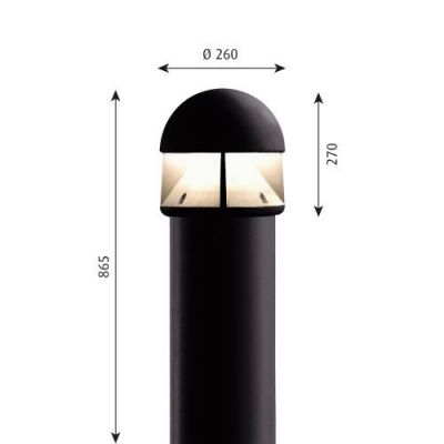Louis Poulsen Waterfront LED Sokkellamp - 3000K - Voetplaat - Donkergrijs