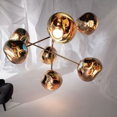 Tom Dixon Melt Large Chandelier LED Hanglamp - Koper