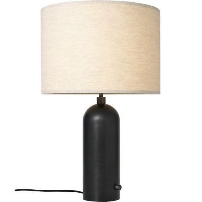 Gubi Gravity Large Tafellamp - Zwart staal & Canvas wit