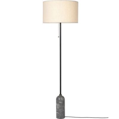 Gubi Gravity Vloerlamp - Grijs marmer & Canvas wit