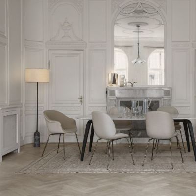 Gubi Gravity Vloerlamp - Grijs marmer & Canvas wit
