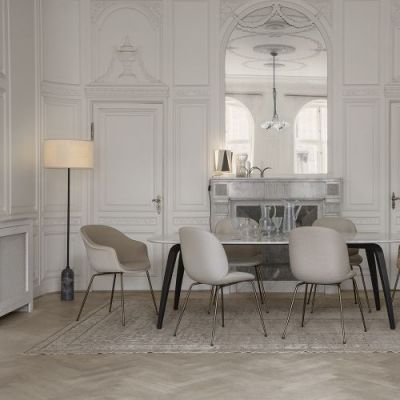 Gubi Gravity Vloerlamp - Grijs marmer & Wit