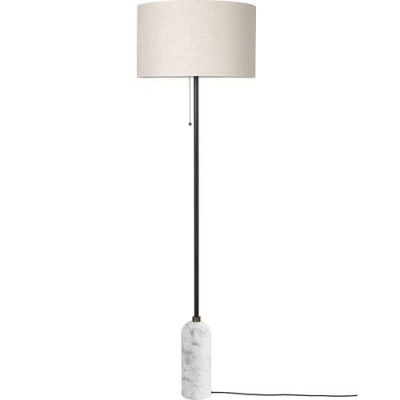 Gubi Gravity Vloerlamp - Wit marmer & Canvas wit
