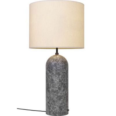 Gubi Gravity XL Low Vloerlamp - Grijs marmer & Canvas wit