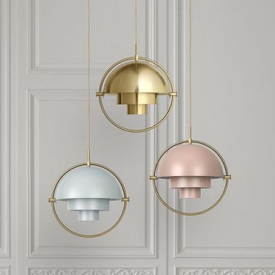 Gubi Multi-Lite Hanglamp - Messing & Mat grijs