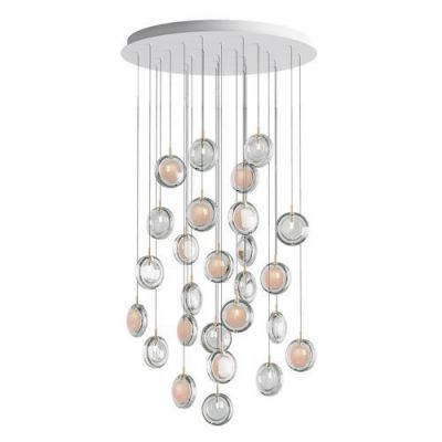 Bomma Lens 26 pcs Round Hanglamp - 13x Wit 13x Helder glas