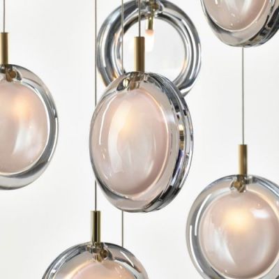 Bomma Lens 26 pcs Round Hanglamp - 13x Wit 13x Helder glas