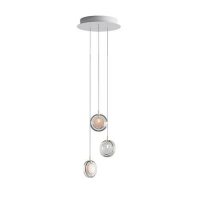 Bomma Lens 3 pcs Hanglamp - 2x Wit 1x Helder glas