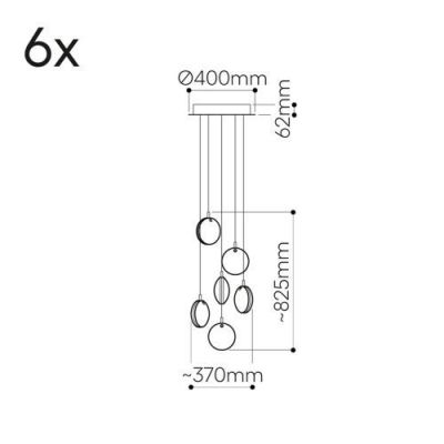 Bomma Lens 6 pcs Hanglamp - 6x Helder glas