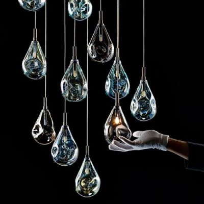 Bomma Soap Mini Single Hanglamp - Goud glas - Geborsteld gouden fitting