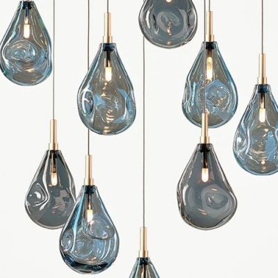 Bomma Soap Mini Single Hanglamp - Zilver glas - Geborsteld gouden fitting