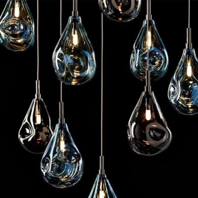 Bomma Soap Mini Single Hanglamp - Zilver glas - Geborsteld gouden fitting