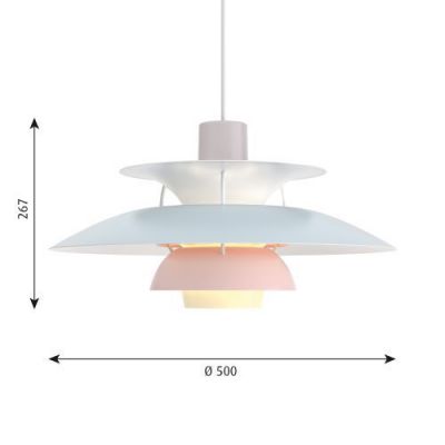Louis Poulsen PH 5 Hanglamp - Pastel blauw en roze