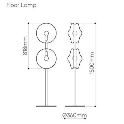 Bomma Orbital Vloerlamp - Gouden fitting - Roze/wit