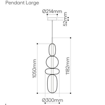 Bomma Pebbles Large Hanglamp - Configuratie 5 - Zwart, rood - wit