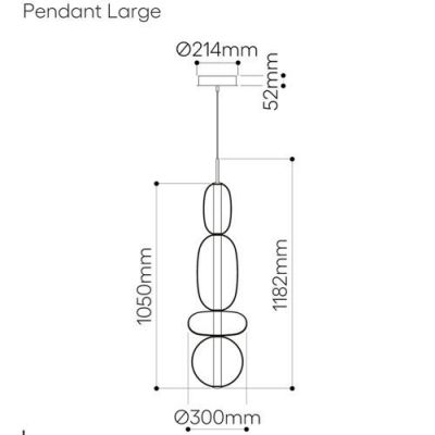Bomma Pebbles Large Hanglamp - Configuratie 3 - Wit, groen - zwart